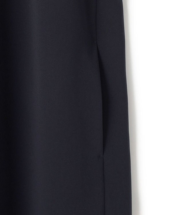 23区 S 【セットアップ対応/洗える】トリアセダブルジョーゼット シフォンスリーブ ワンピース ネイビー系