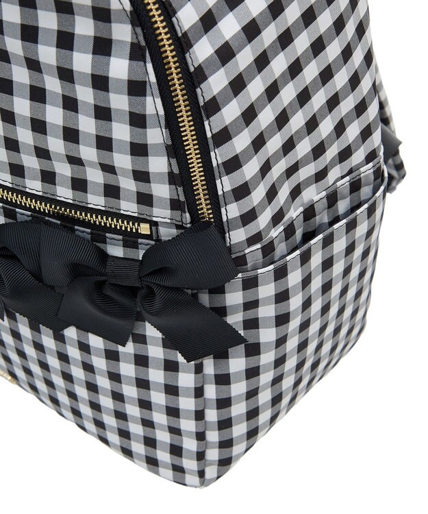 Maison de FLEUR ギンガムフロントリボンリュック Black