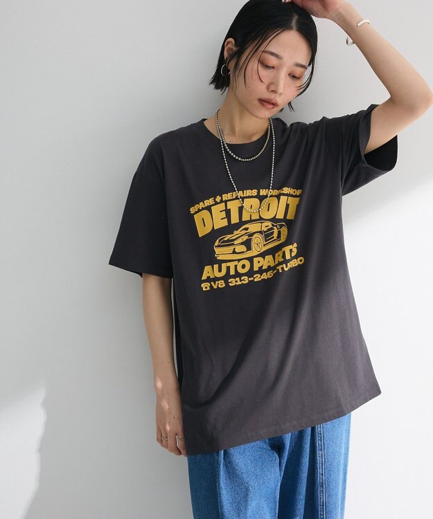 Green Parks ■ＲＵＳＳＥＬＬ　プリントショートスリーブＴＥＥ Charcoal Gray