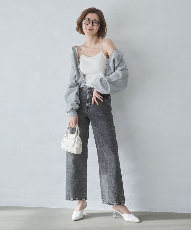 WEGO 【XS～Lサイズ展開/美脚】ストレートデニムパンツ ブラックその他