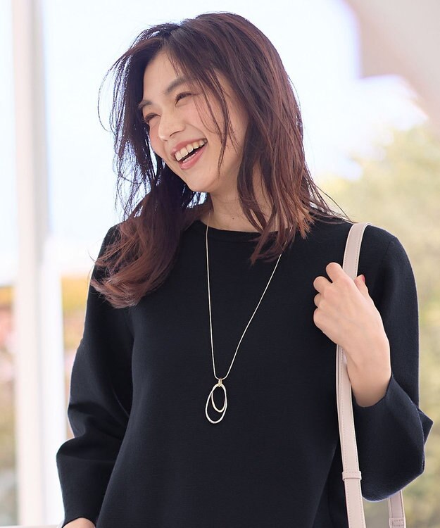 ANY ダブルリングネックレス ゴールド系