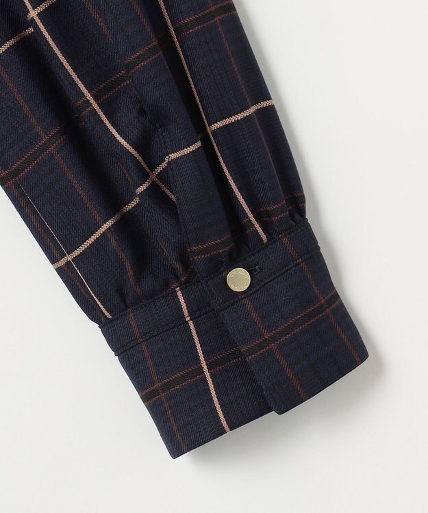 J.PRESS LADIES サイロチェック ストライプ ワンピース ネイビーチェック系