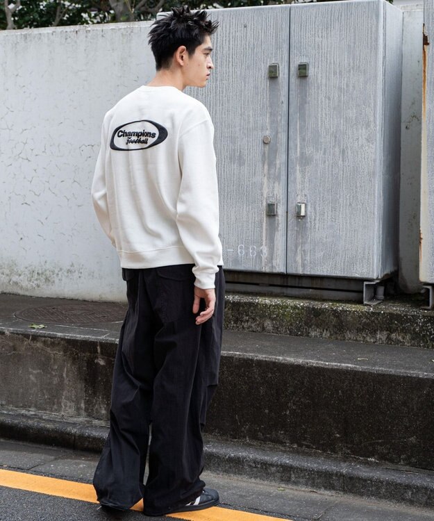 WEGO 【ユニセックス着用ITEM/裏起毛/SMLサイズ展開】リラックスフィットゲームロゴプルオーバー ホワイト