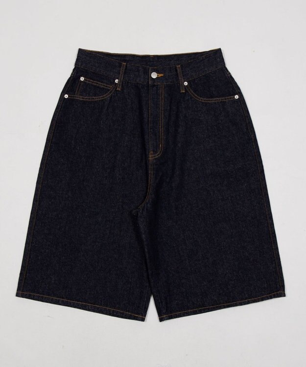 WEGO 【ユニセックス着用ITEM/SMLサイズ展開】スーパーバギーデニムショーツ デニムインディゴ
