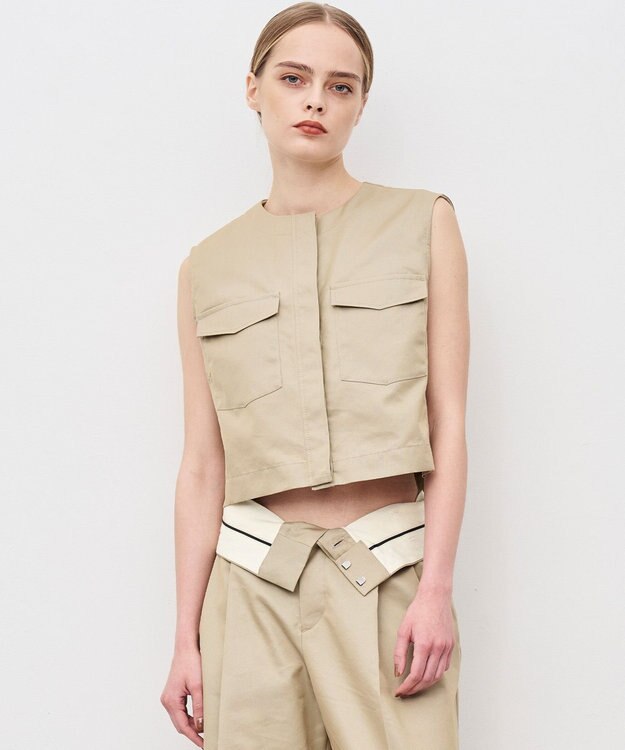 uncrave チノギャバジン ジレブラウス ベージュ