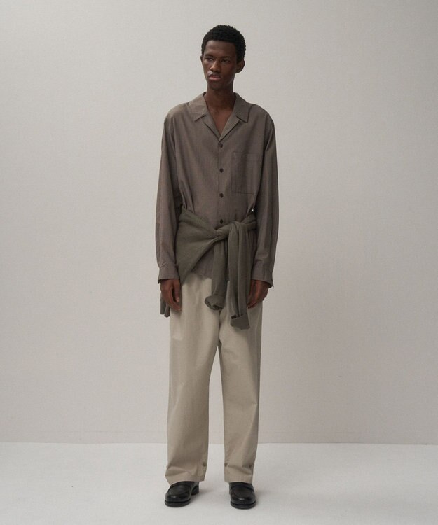 ATON LIGHT TC GABARDINE | ウォッシュドワイドパンツ - UNISEX BEIGE