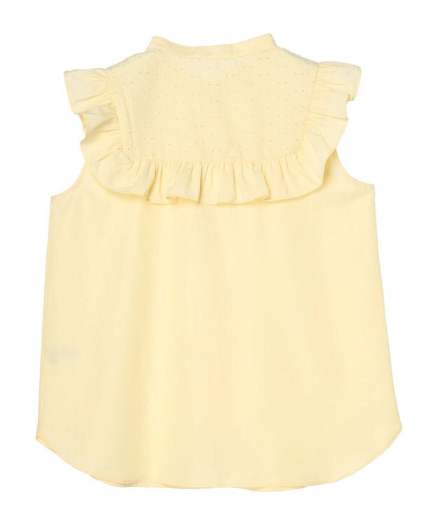 earth music&ecology デコルテレースフリルブラウス Yellow