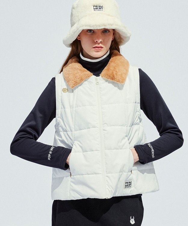 PW CIRCULUS 【ベスト / ブルゾン / 襟も外せる / WOMEN】3WAYデタッチャブルブルゾン ホワイト系