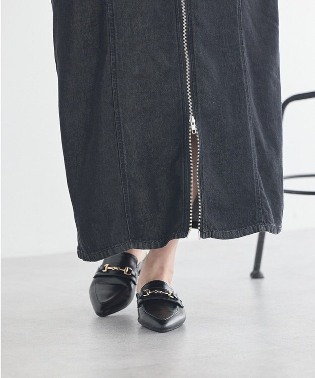 earth music&ecology ダブルジップデニムキャミワンピース Black