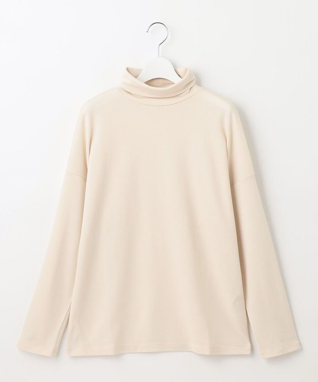 自由区 【洗える】ビンテージパールタートルネック カットソー ベージュ系