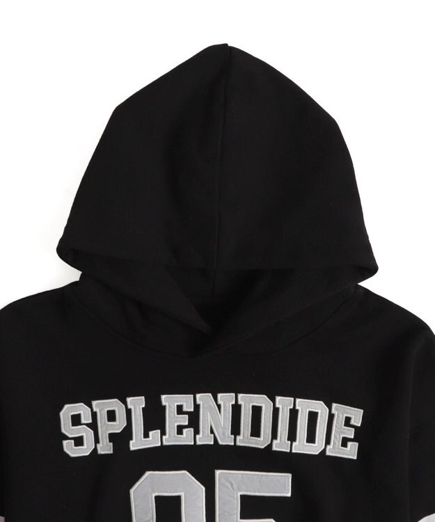 WEGO ナンバリングラインショートプルパーカー ブラック