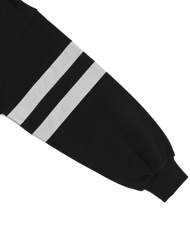 WEGO ナンバリングラインショートプルパーカー ブラック