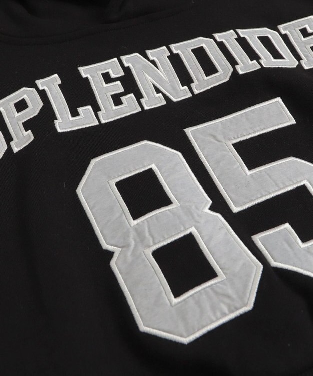 WEGO ナンバリングラインショートプルパーカー ブラック