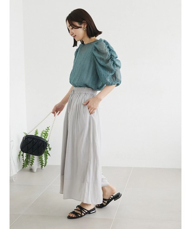 Green Parks ・ＡＮＤ　ＳＥＡＲＣＨ　シアーパワーショルダーブラウス Green