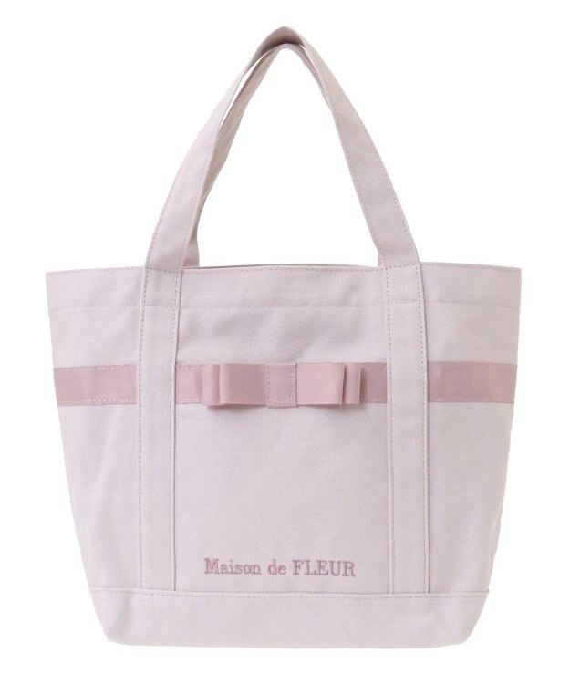 Maison de FLEUR マルチポケット帆布トートＳバッグ Grayish Pink