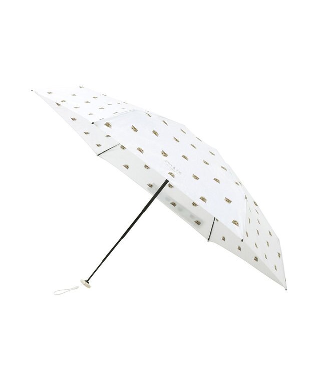 MOONBAT 【UVカット/コンパクト】ポール & ジョー (PAUL & JOE ACCESSOIRES) 折りたたみ雨傘 ドットヌネット ホワイト
