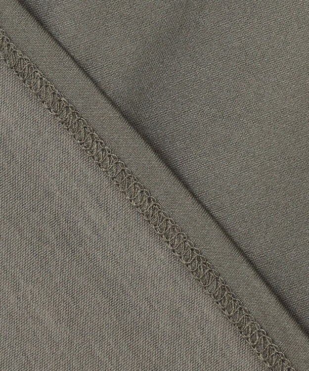 ICB 【洗える】リバーストレッチジャージー ペプラムカットソー アッシュカーキ系