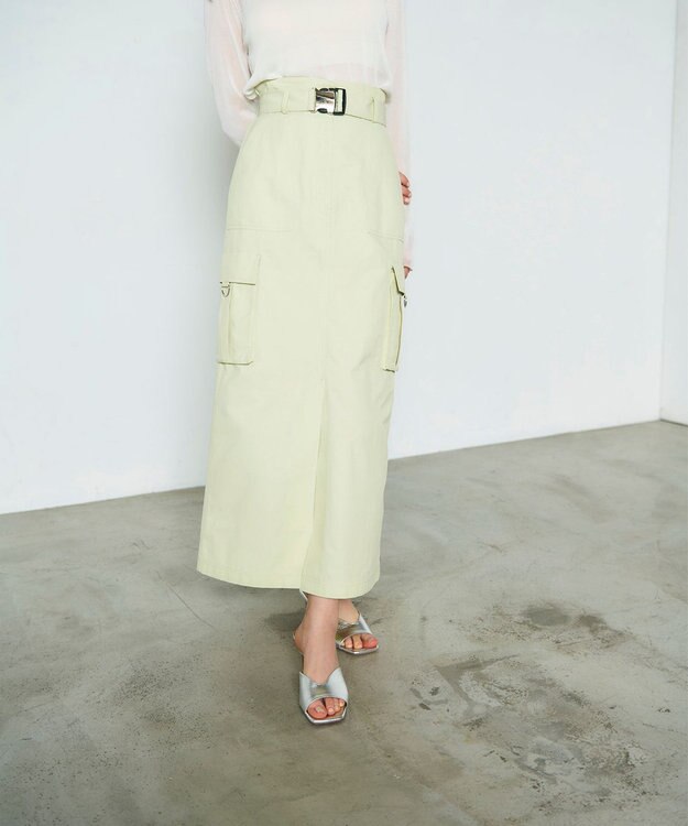 GRACE CONTINENTAL ツイルワークスカート イエロー