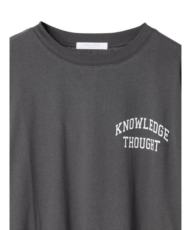 Green Parks ワンポイントカレッジロゴ裾ラウンドチュニック Dark Gray