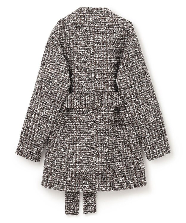 JOSEPH ウールツィード　ダブルブレステッドコート Black combo