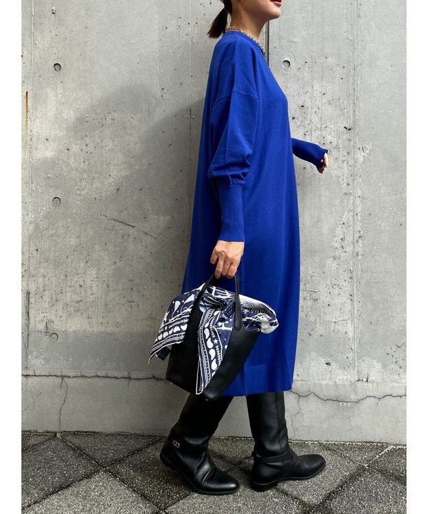 Green Parks オーバーサイズニットワンピース Blue