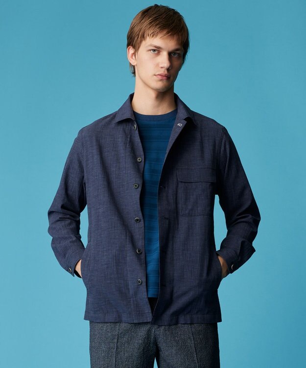 JOSEPH ABBOUD 【オーガニックコットン使用・日本素材】リンクスボーダー Tシャツ ダルブルー系