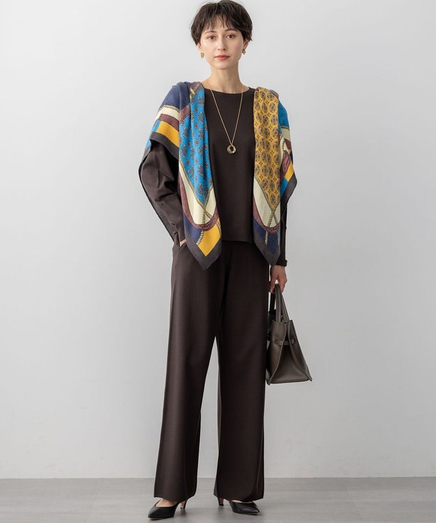 23区 manipuri ウール シルク ストール ブルー系