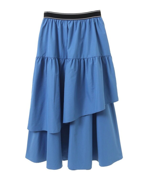 Green Parks ウエストラインフリルティアードスカート Blue