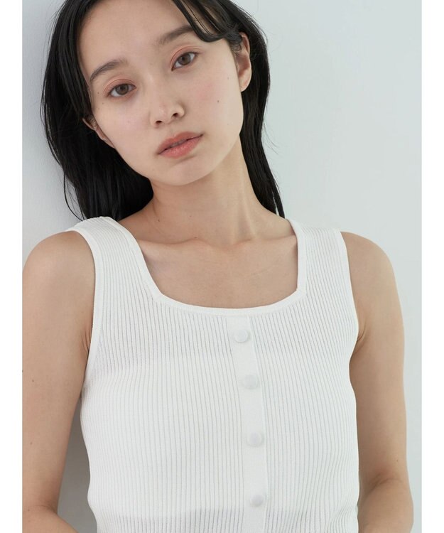 earth music&ecology リサイクルポリエステルブレンド２ＷＡＹタンクトップ Off White