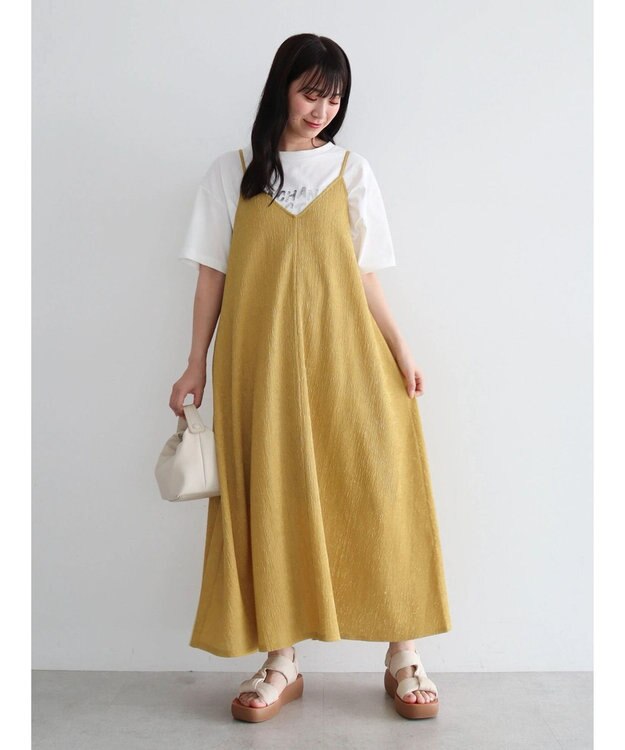 Green Parks BEST PRICE 表面感カットキャミワンピース Yellow