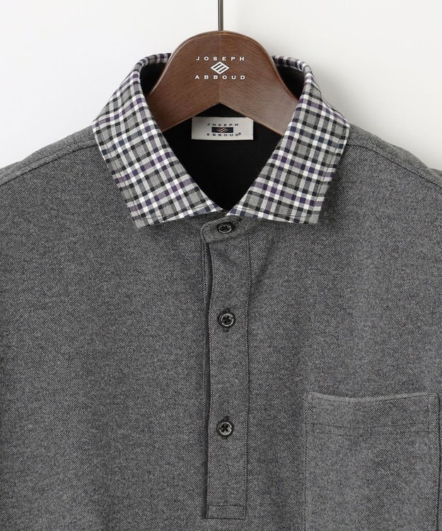 JOSEPH ABBOUD 【キングサイズ・微起毛/ジャパンファブリック】ウィンターダディー ポロシャツ グレー系