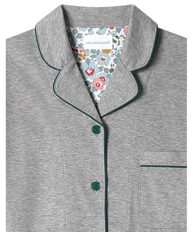 une nana cool 【綿100％】シルケットスムースパシャマ　ＭＡＤＥ　ＷＩＴＨ　ＬＩＢＥＲＴＹ　ＦＡＢＲＩＣ GY