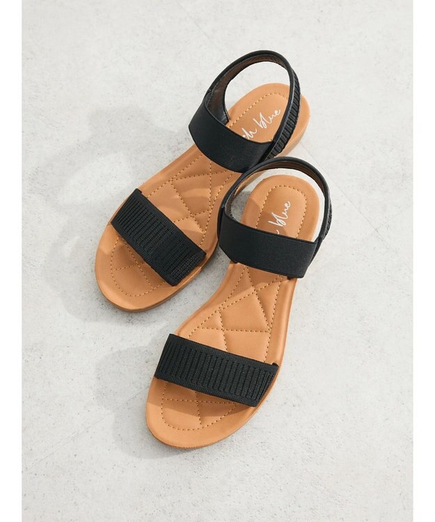 Green Parks ・ｒｉｃｈ　ｂｌｕｅ　フラットサンダル Black