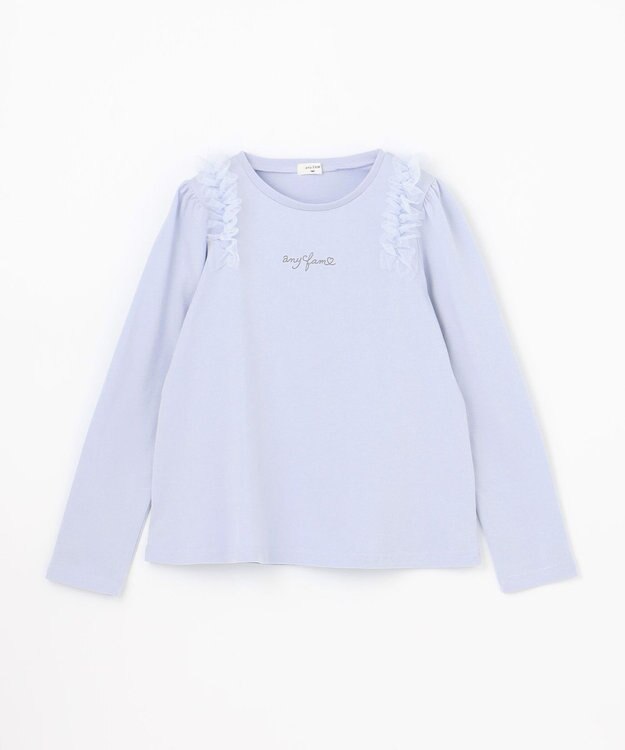 ANY KIDS チュールフリル 長袖Tシャツ サックスブルー