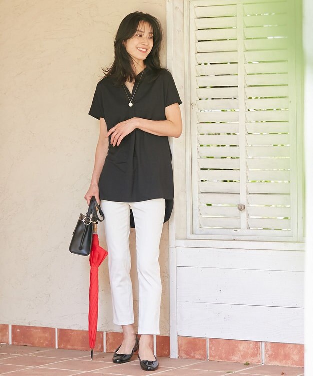 UNFILO L ハイストレッチ カラーパンツ ホワイト