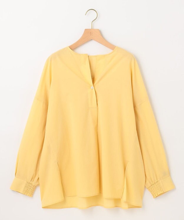 組曲 【洗える】ナチュラルローンスキッパー ブラウス ライトオレンジ系