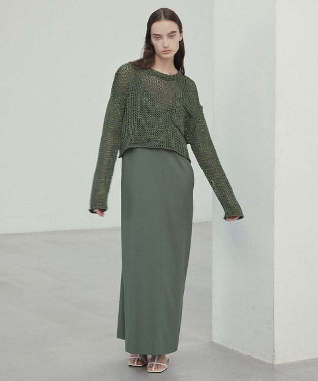 BEIGE， 【Oggi ６月号掲載】OREGANO / サマーウールキャミソールドレス Olive