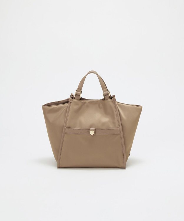 TOPKAPI 【TREASURE TOPKAPI】ナイロン 2way レザーハンドル ミニ トートバッグ グレージュ