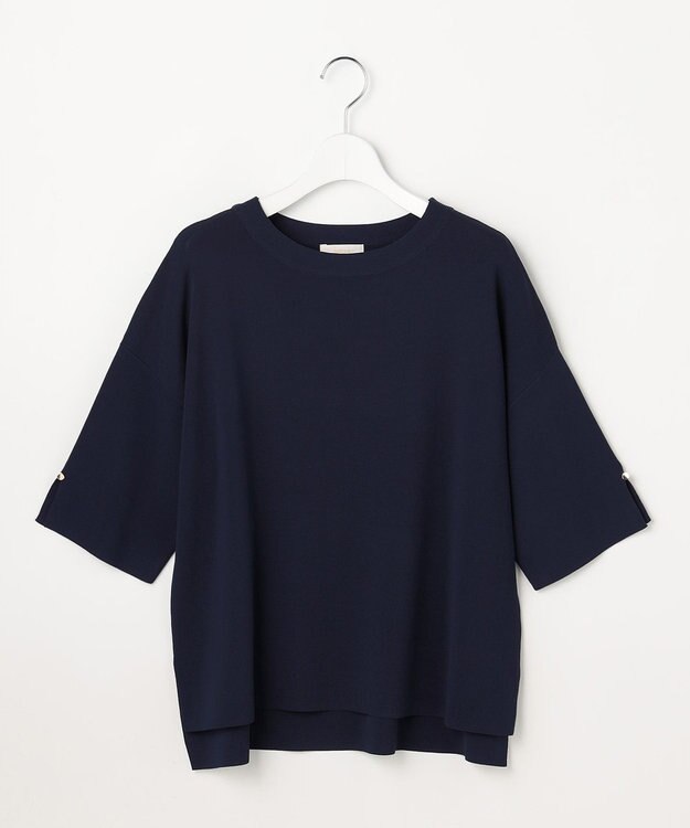 ANY SIS 【アイスタッチ】ボートネックニット プルオーバー ネイビー