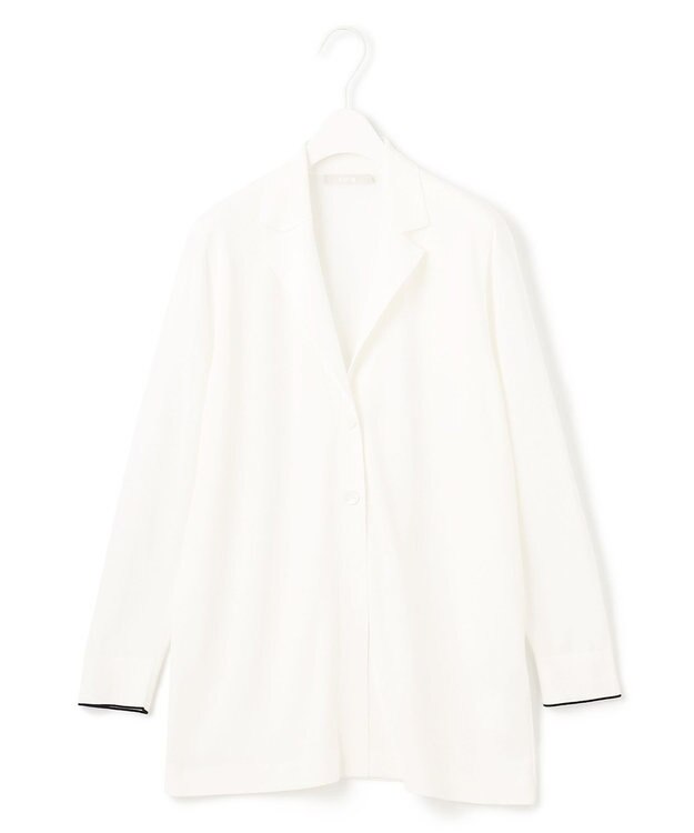 ICB 【洗える】ドライコットンアセテート ニットジャケット オフホワイト系