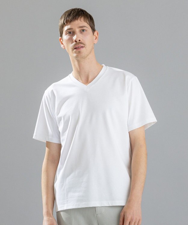 JOSEPH HOMME コンパクトストレッチジャージー　ＶネックＴシャツ ホワイト系