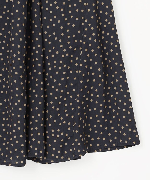 ANY 【洗濯機可能】フレアマチスカート ネイビードット