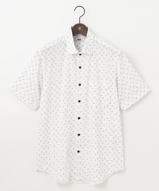JOSEPH ABBOUD 【イージーケア】 ジャージーペイズリープリントシャツ サックスブルー系5