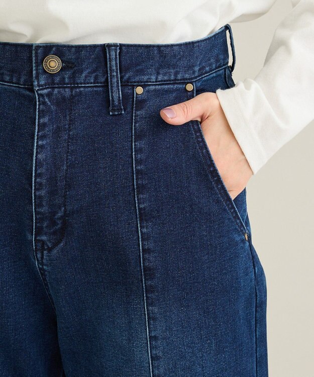 CRAFT STANDARD BOUTIQUE 裏起毛デニムワイドストレートパンツ Indigo