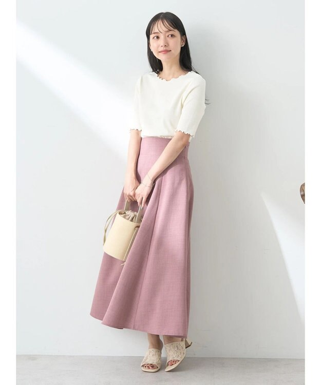 earth music&ecology バックレースアップスカート Pink