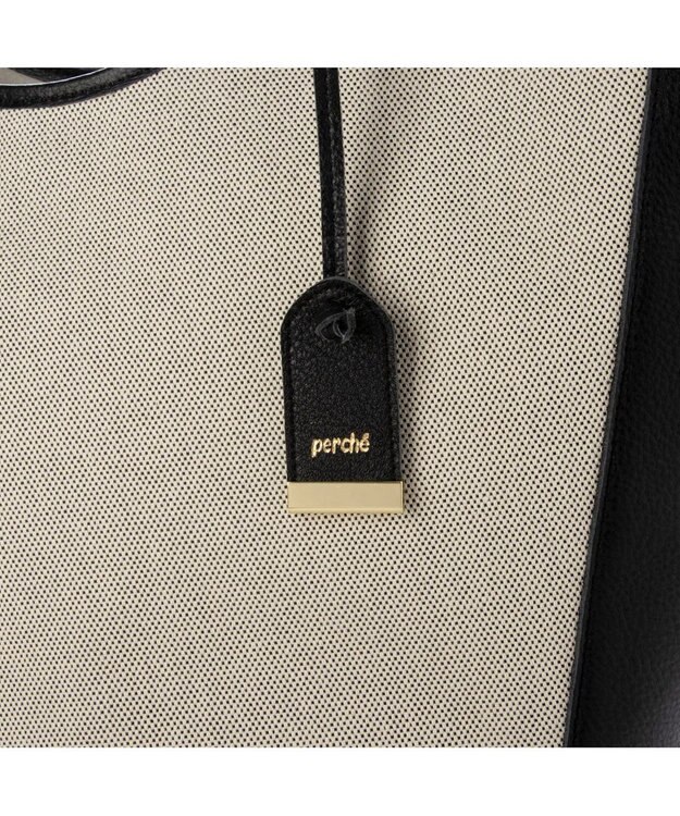 UNBILLION ペルケ perche / キャンバス・牛革トリミングトート ブラック
