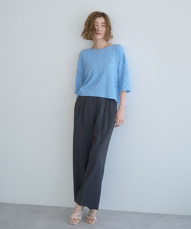 YECCA VECCA 2wayリボンフリンジニットカーディガン Off White