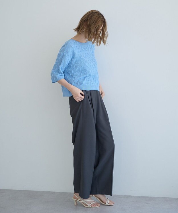 YECCA VECCA 2wayリボンフリンジニットカーディガン Off White