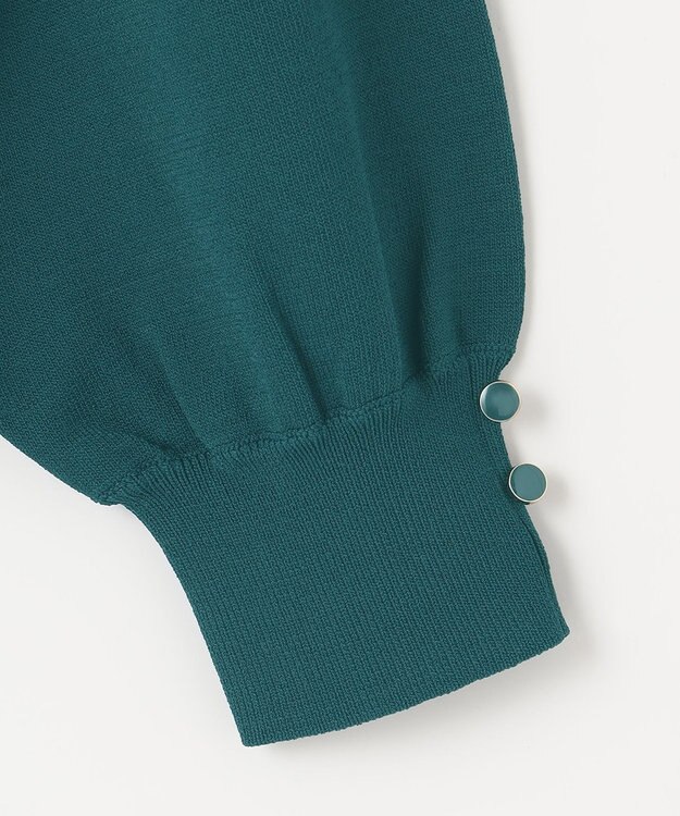 ANY SIS 【洗える】パフスリーブ ニット ダークグリーン