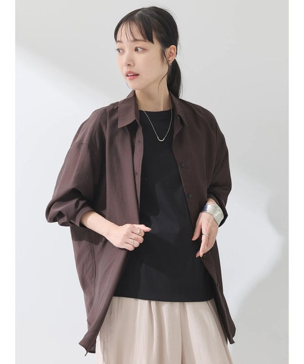 earth music&ecology シアーシャツ Brown